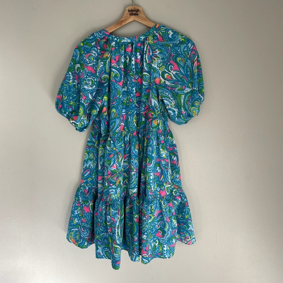 NWT Lilly Pulitzer Shannon Tiered Swing Dress in Seabreeze Blue Women's Size XS - Picture 11 of 16